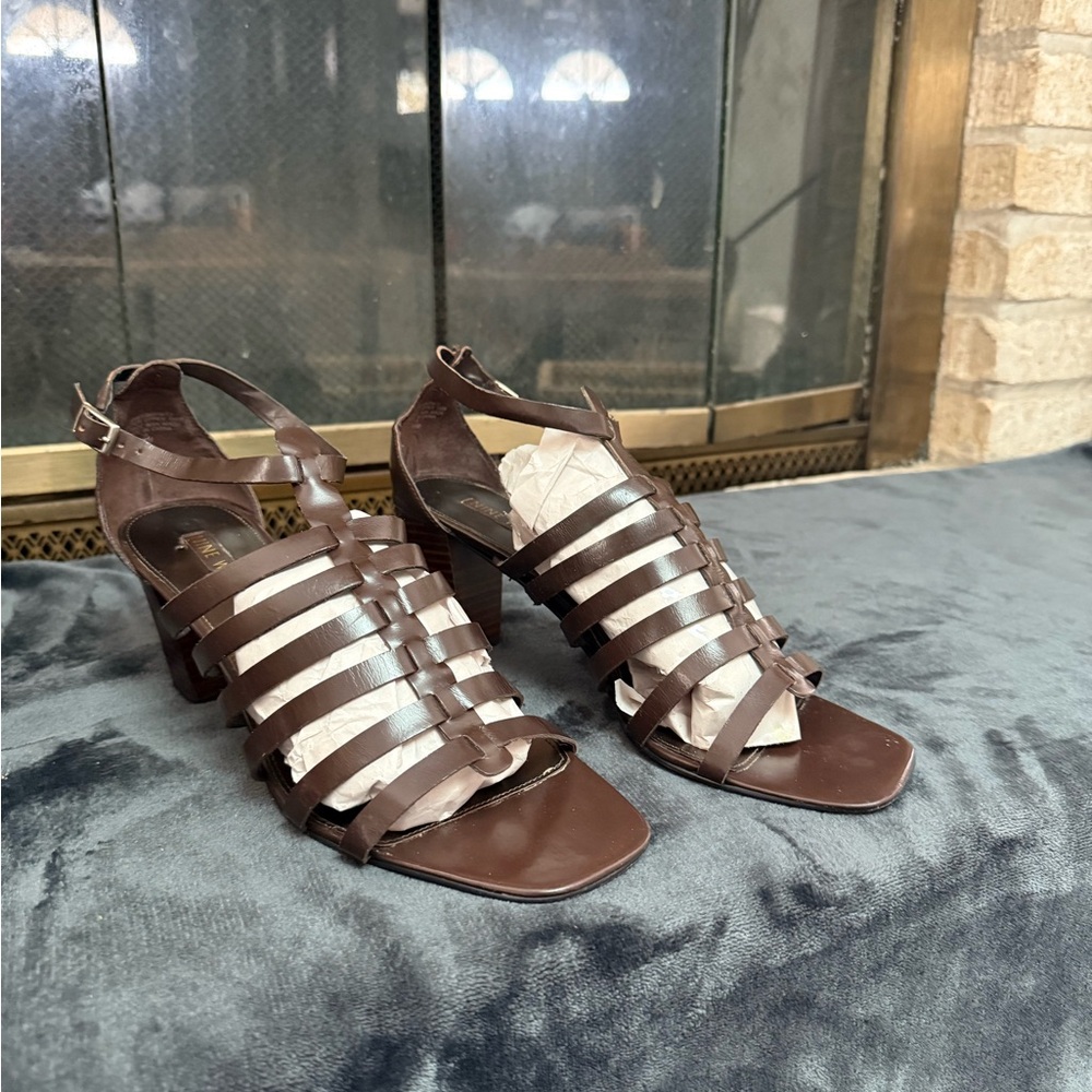 Nine West Brown Strappy Sandals